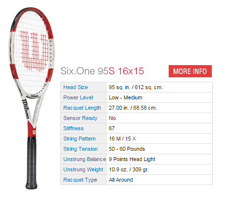 Wilson 2014 Six.One 95S Tennis Racquet