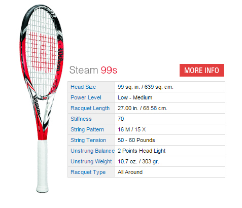 Wilson Steam 99S Tennis Racquet