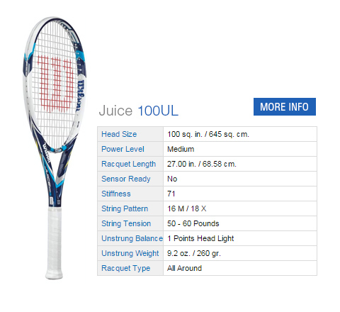 Wilson Juice 100UL Tennis Racquet