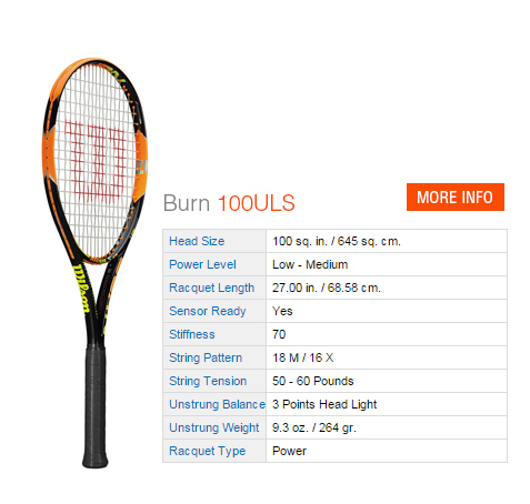 Wilson Burn 100ULS Tennis Racquet