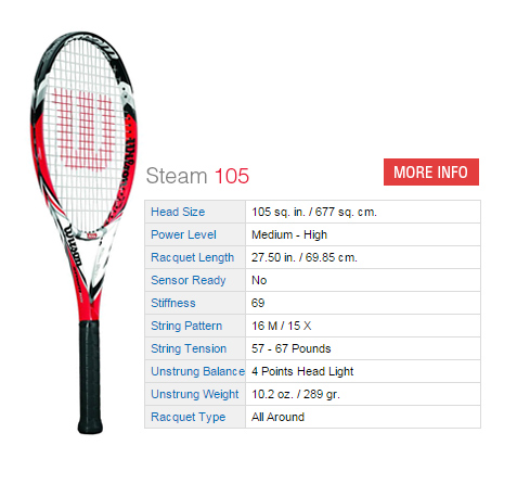 Wilson Steam 105S Tennis Racquet
