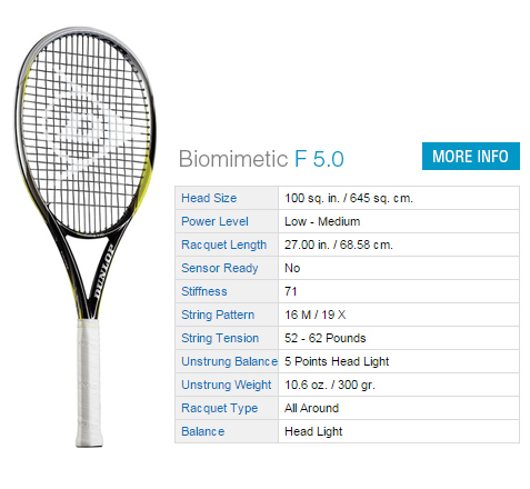 Dunlop Biomimetic F 5.0 Tour Tennis Racket