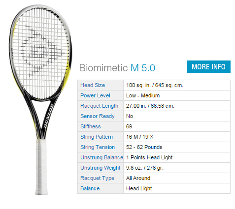 Dunlop Biomimetic M 5.0 Tennis Racket