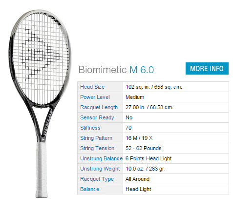 Dunlop Biomimetic M 6.0 Tennis Racket