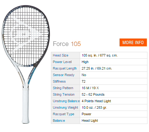 Dunlop Force 105 Tennis Racket