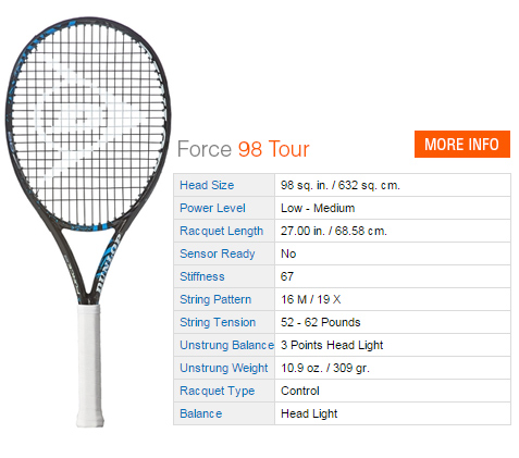 Dunlop Force 98 Tour Tennis Racket