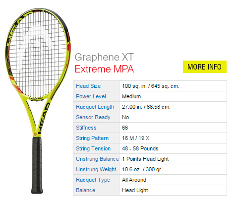 Head Graphene XT Extreme MPA Tennis Racket