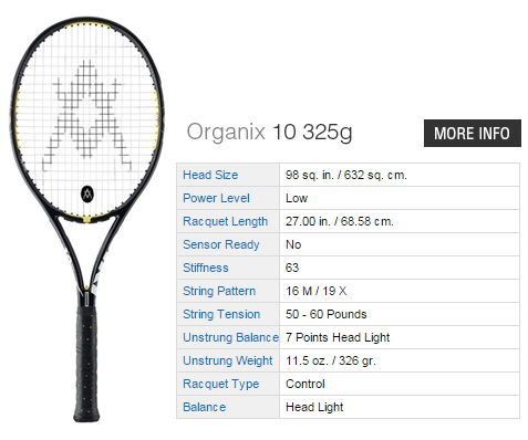 Volkl Organix 10 325gr Tennis Rackets