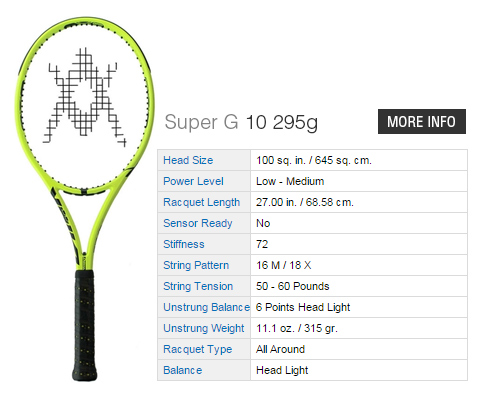 Volkl Super G 10 295gr Tennis Rackets