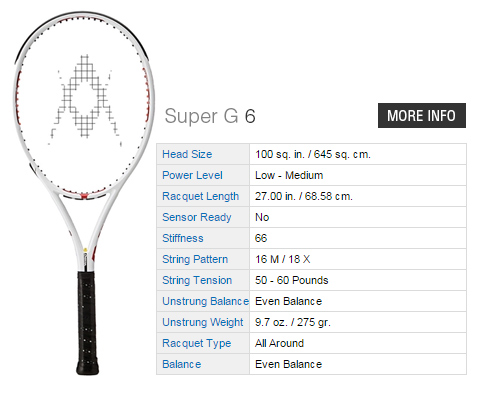 Volkl Super G 6 Tennis Rackets