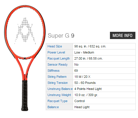 Volkl Super G 9 Tennis Rackets