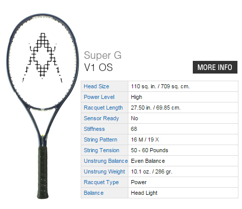 Volkl Super G V1 OS Tennis Rackets