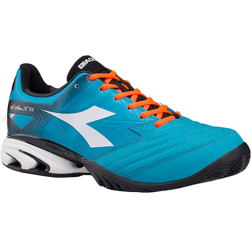 Diadora Speed Star K VII Men's Tennis Shoe Blue/orange