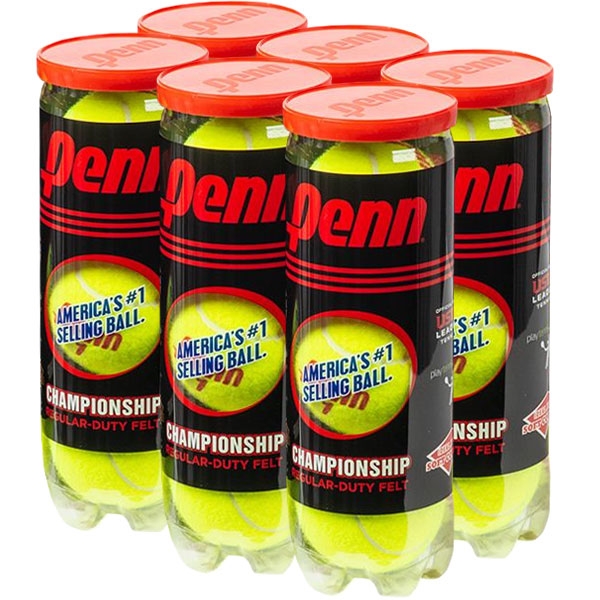 PENN CHAMPIONSHIP REGULAR DUTY 6 CAN PACK TENNIS BALLS
