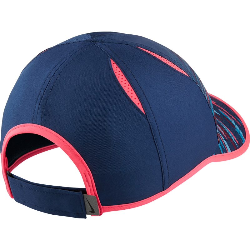 Nike Featherlight ADJ Youth Tennis Hat Blue/hotlava