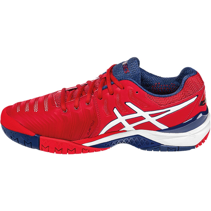Asics Gel Resolution 7 Men�s Tennis Shoe Red/blue
