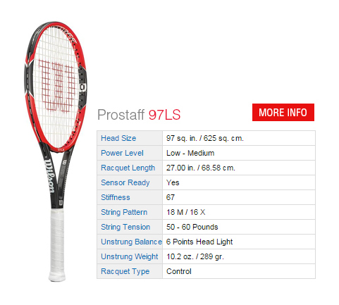 Wilson Pro Staff 97LS Tennis Racquet