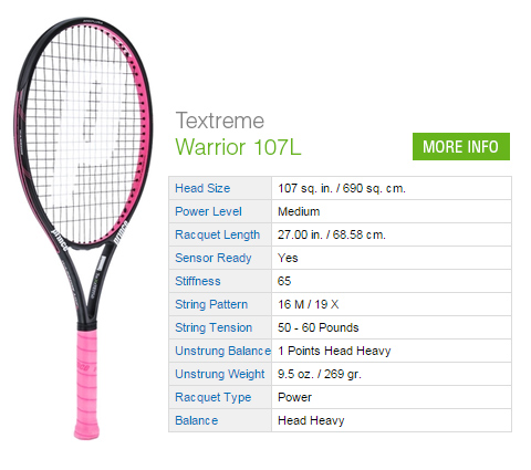 Prince Textreme Warrior 107L Tennis Rackets