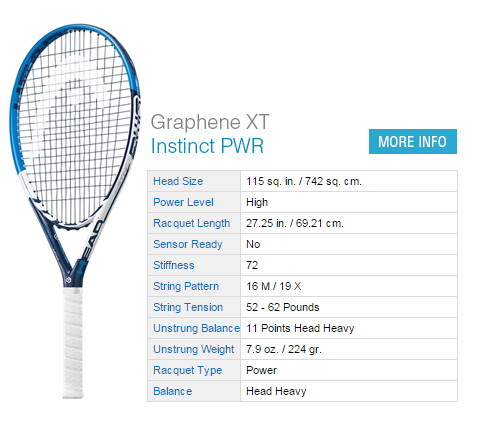 Head Graphene XT Instinct PWR Tennis Racket