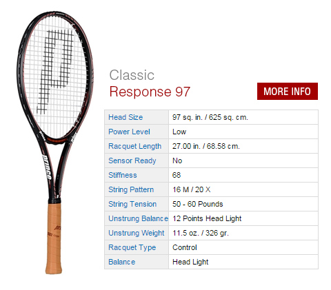 Prince Classic Response 97 Tennis Racket