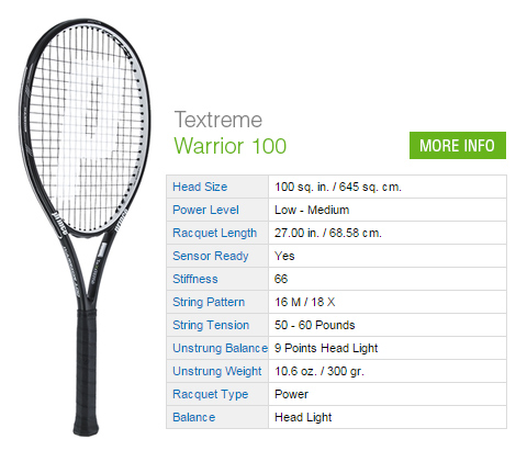 Prince Textreme Warrior 100 Tennis Rackets