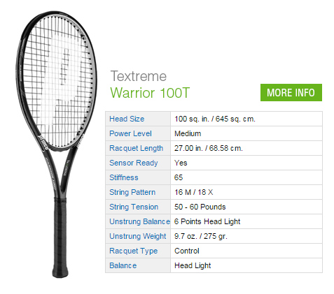 Prince Textreme Warrior 100T Tennis Rackets