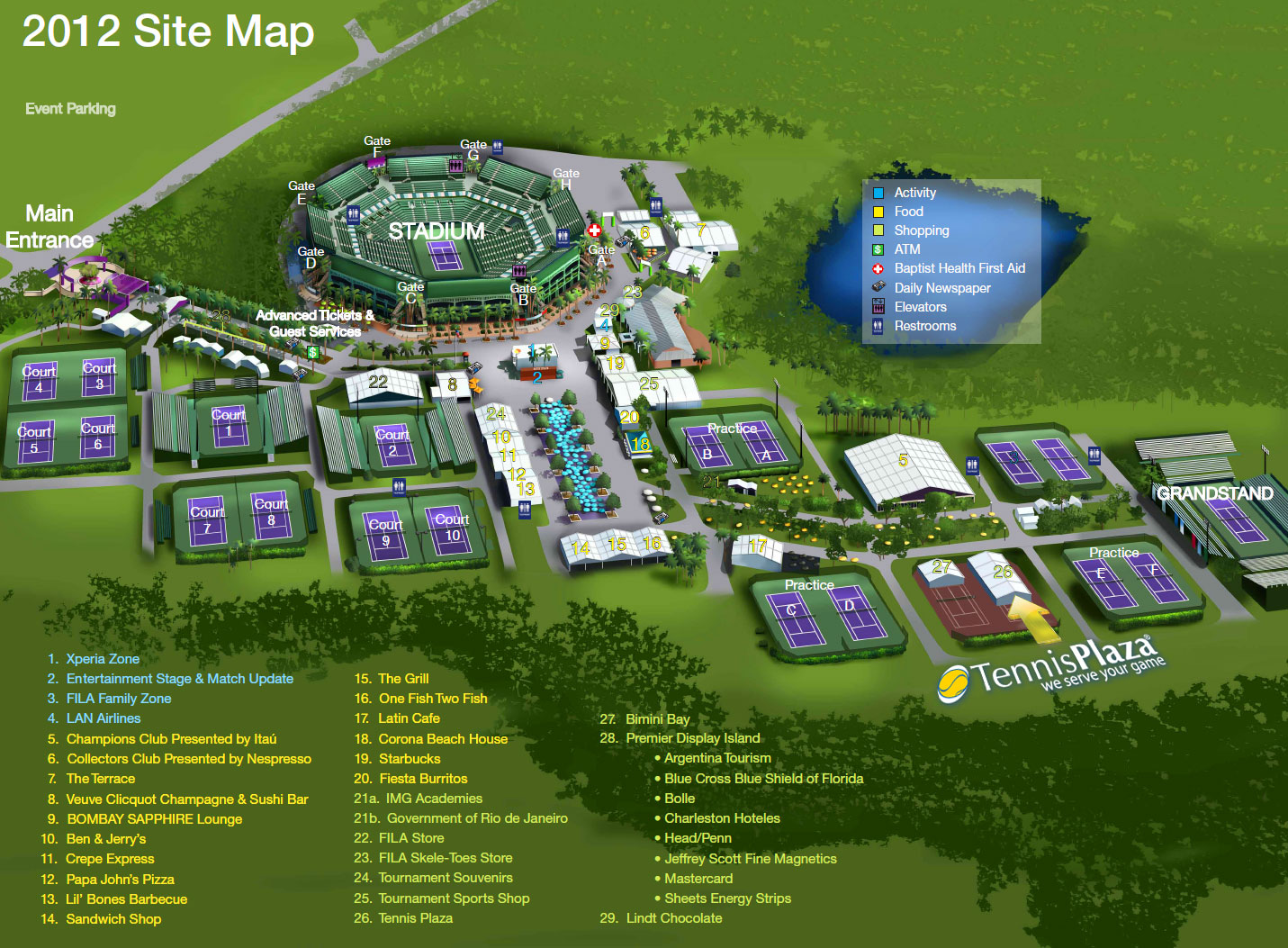 2012 Sony Ericsson Open Site Map