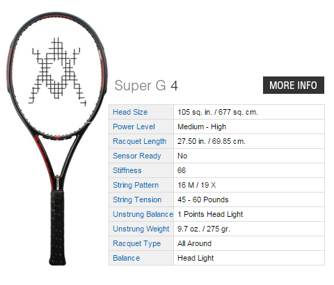 Volkl Super G 4 Tennis Rackets