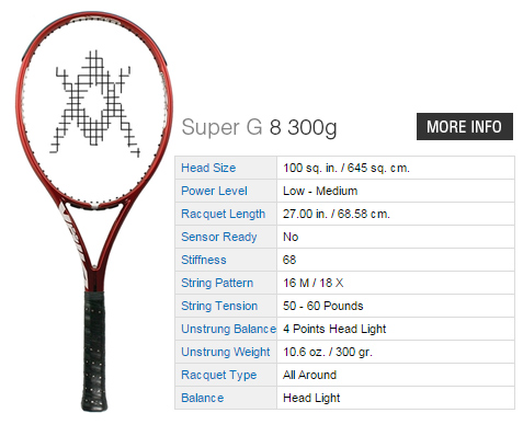 Volkl Super G 8 300gr Tennis Rackets