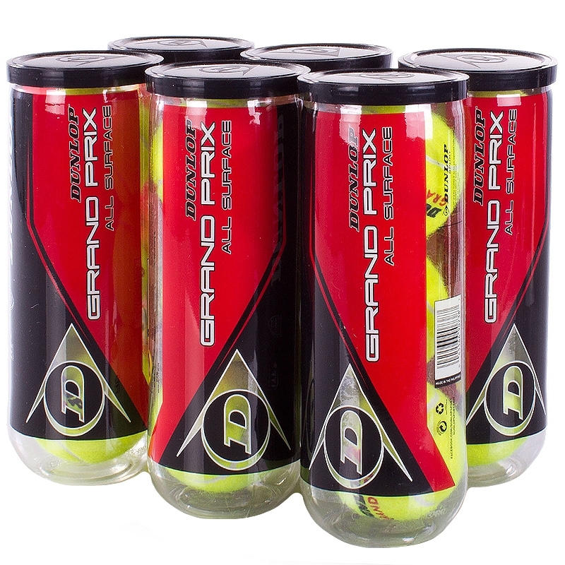 Dunlop Grand Prix All Surface 6 Can Pack Tennis Balls