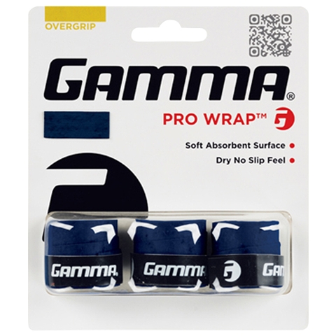 Gamma Sports RZR Edge Overgrip Black Pro Wrap 3-Pack Blue