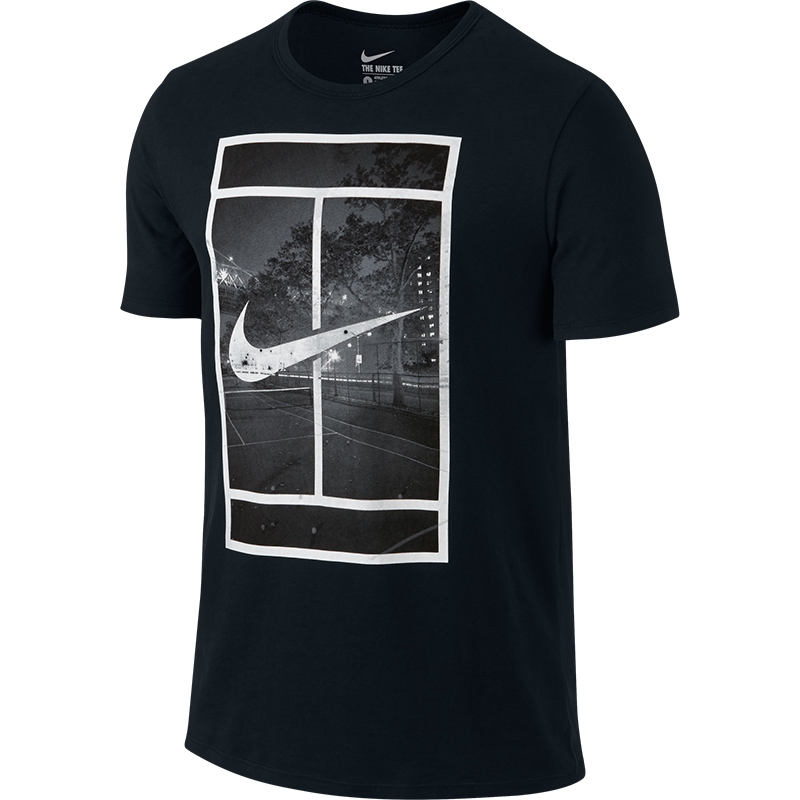Nike Court Logo Men's Tennis Tee Black/white