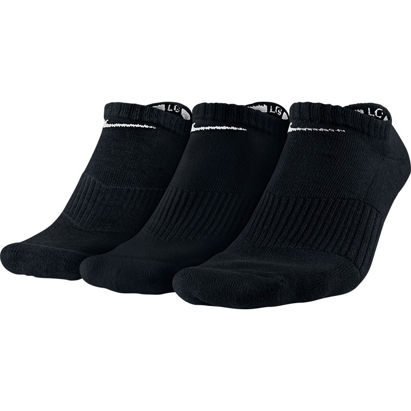 Nike 3 Pack No Show Tennis Socks Black Black/white