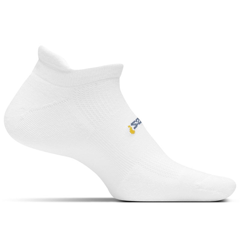 Feetures No Show Tab Socks White