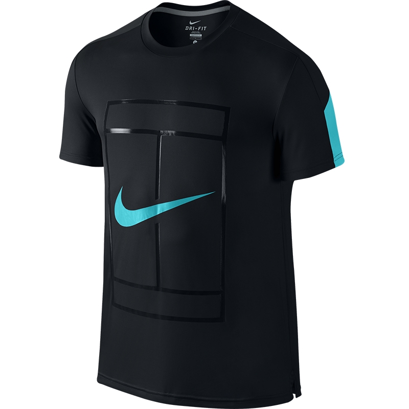 Nike Court Logo Men's Tennis Crew Black/omegablue