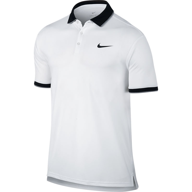 Nike Court Dry Team Men's Tennis Polo White/grey/black