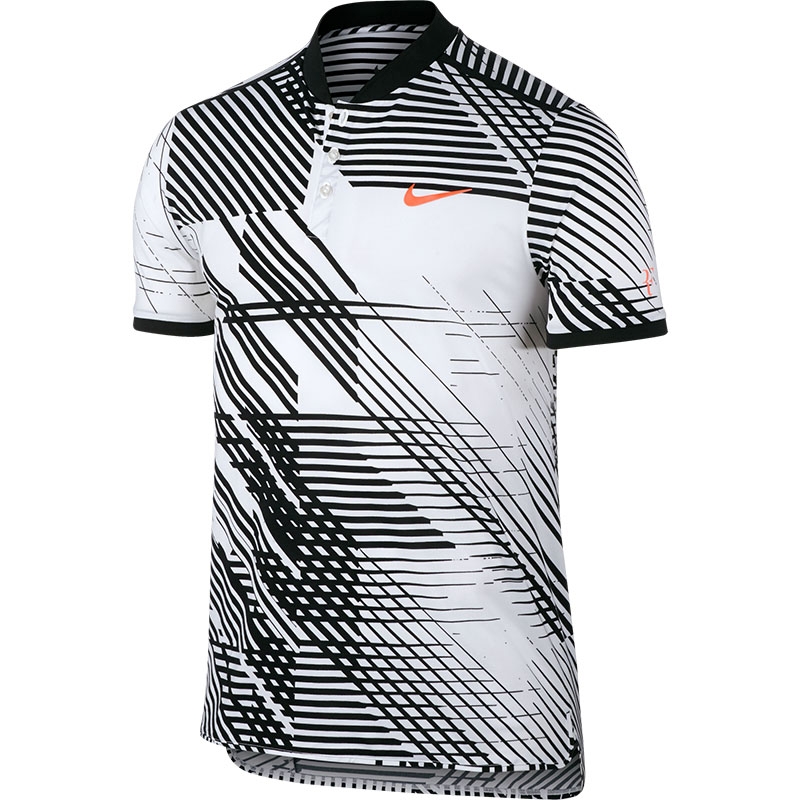 Nike Premier RF Advantage Men's Tennis Polo White/black/orange