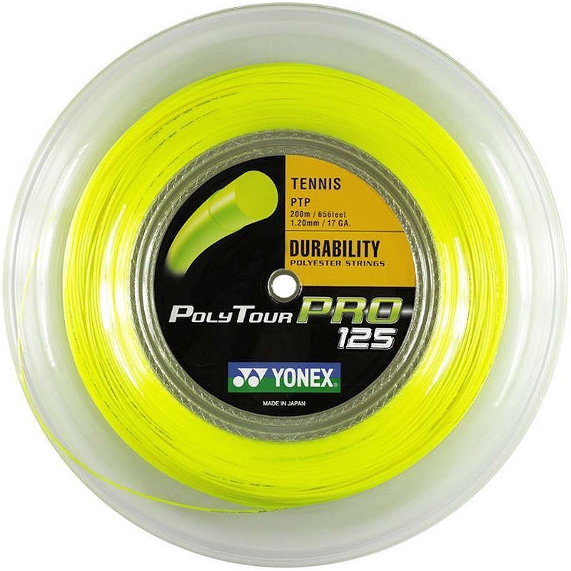 Yonex Poly Tour Pro 120 17 Gauge string 660ft/ 200m Reel Yellow 