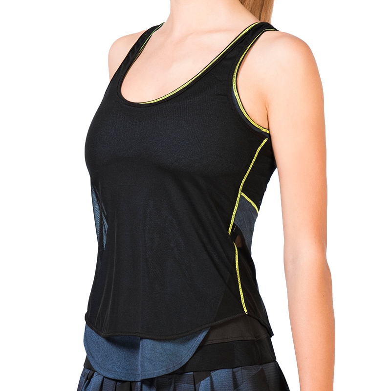 Lucky in Love Fresh Mesh Women's Tennis Tank Slate/black