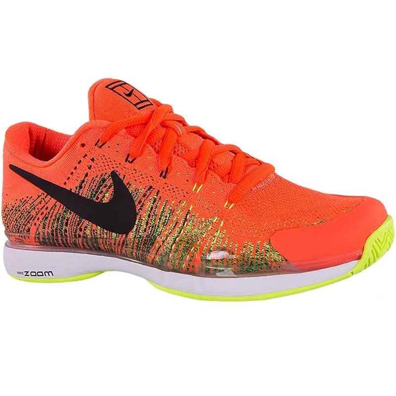 Nike Zoom Vapor Flyknit Mens Tennis Shoe Orange/black