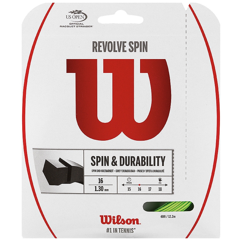 Wilson Revolve Spin 16 Tennis String Set Green Green