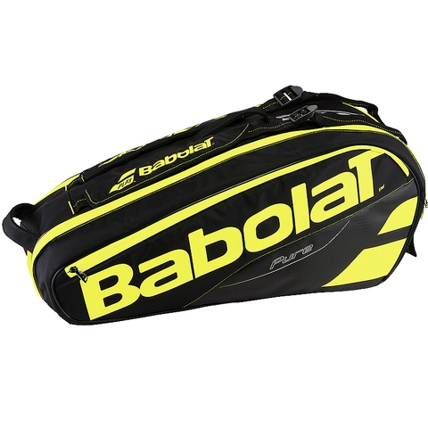 Babolat Pure Aero 6 Pack Tennis Bag Black Yellow Babolat Pure Aero 6 Pack Tennis Bag