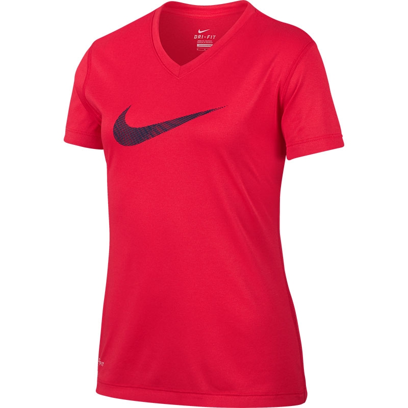 Nike Dry Girl's Tennis Tee Red/blue