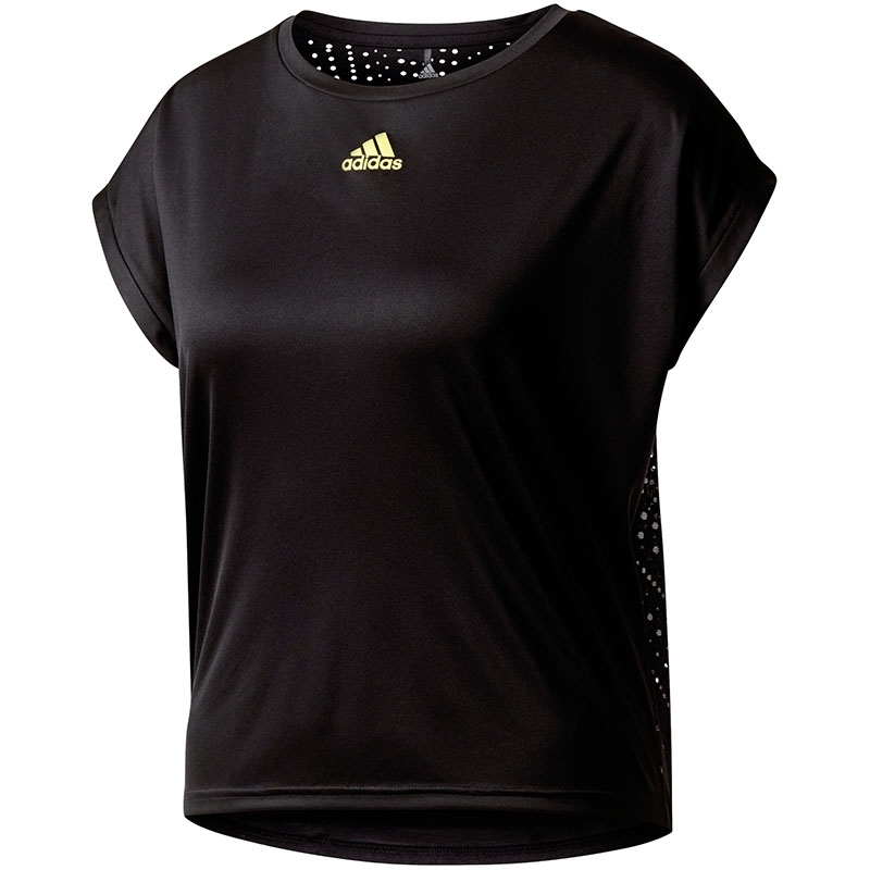 Adidas Us Series Women's Tennis Tee Black/yellow