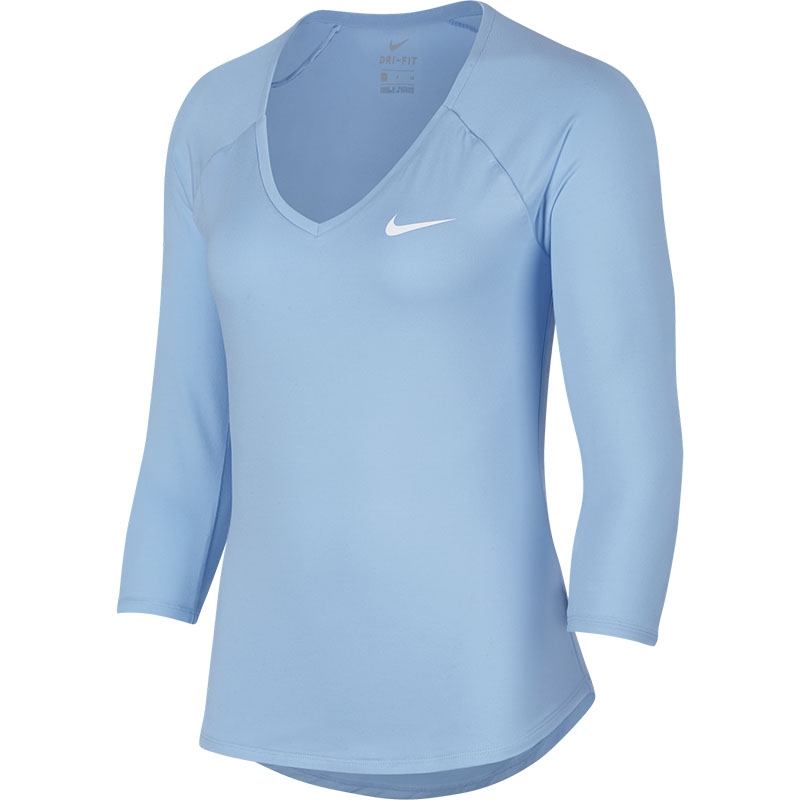 Nike Pure 3/4 Women's Tennis Top Hydrogenblue/white