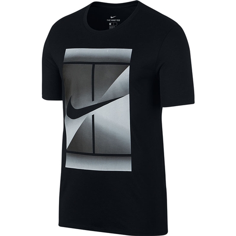 Nike NikeCourt Dry Tennis T Shirt Herren weiß schwarz Nike NikeCourt Dry Tennis T Shirt Herren weiß schwarz