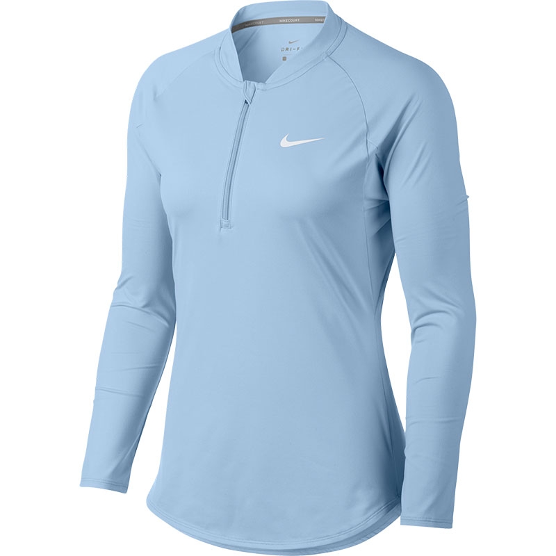Nike Pure 1/2 Zip Women's Tennis Top Hydrogenblue/white