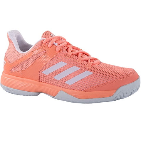 Adidas Adizero Club K Junior Tennis Shoe Coral/white