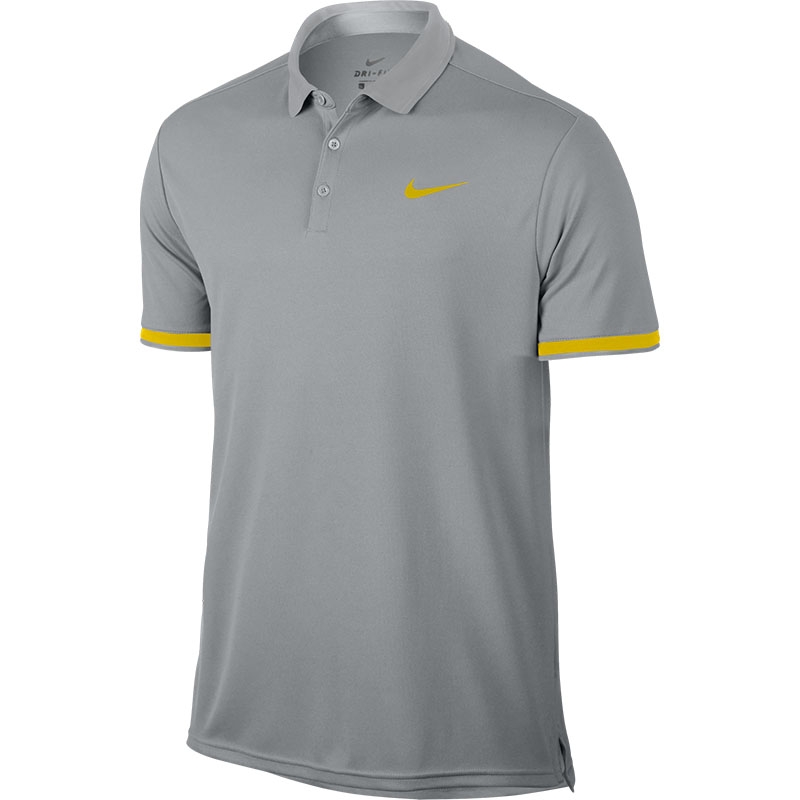 Nike Court Dry Team Men's Tennis Polo Vastgrey/citron