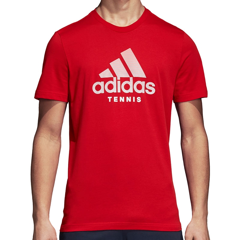 Adidas Graphic Men's Tennis Tee Scarlet